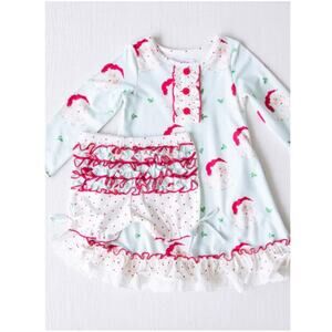 Sweet Honey Baby White & Red Christmas Nightgown Size 2T